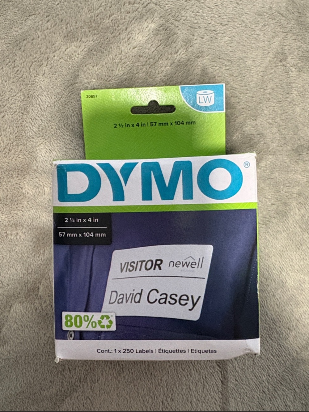 Dymo White Labels Pack with Teal and Lime Accents